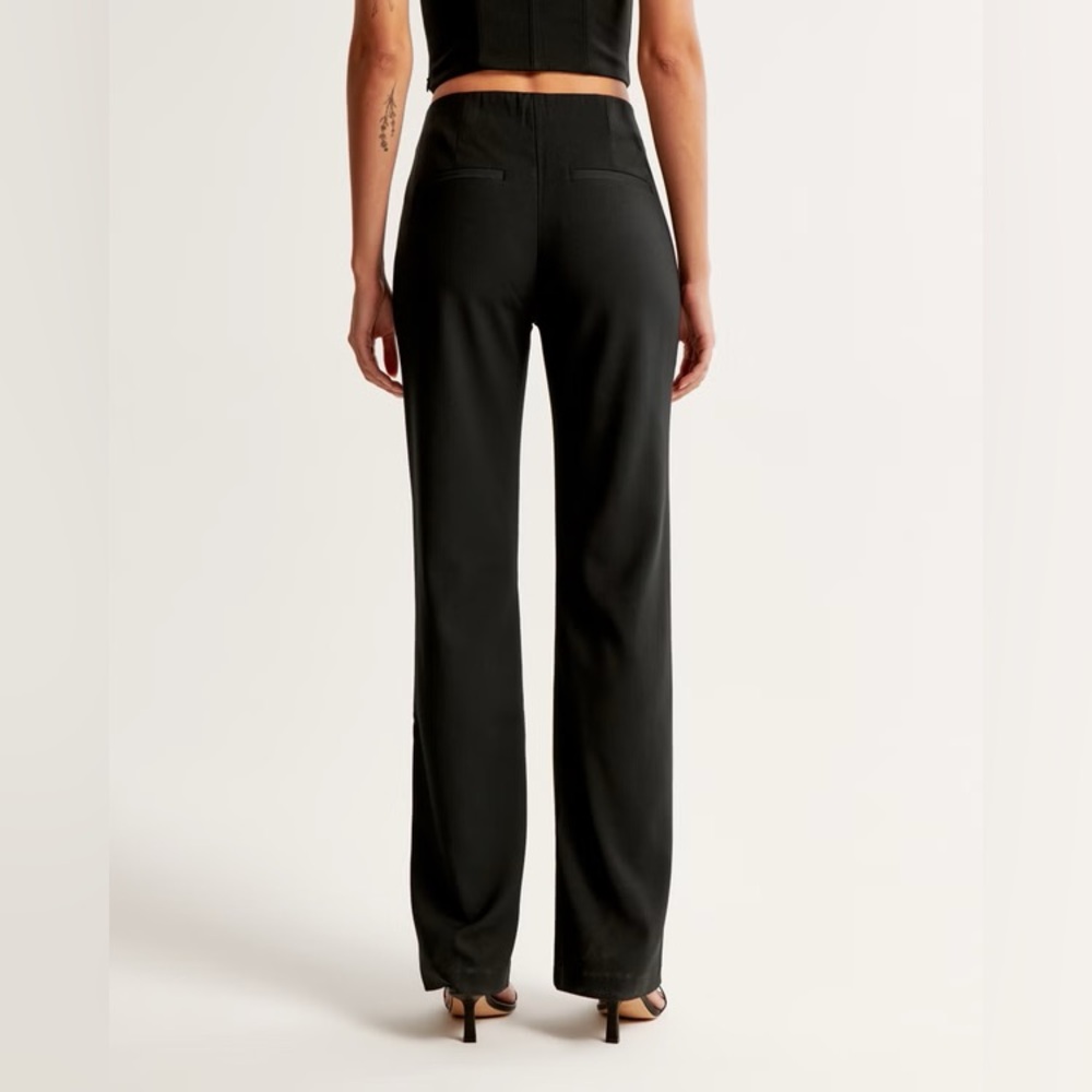 NWT Abercrombie & Fitch Black Slim Boot Pants Trousers 35 Long - Picture 2 of 12